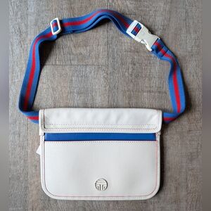 Tory Burch Tory Sport Woven Leather Belt Bag Fanny Pack Cross Body Travel